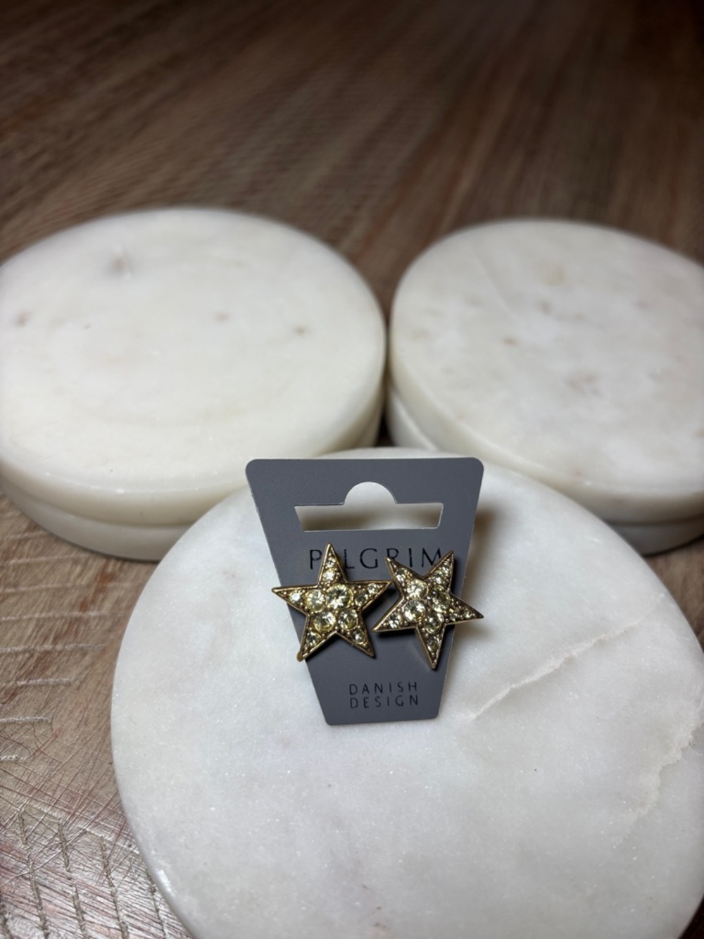 146 Pilgrim Gold Star Pavé Crystal Stud Earrings